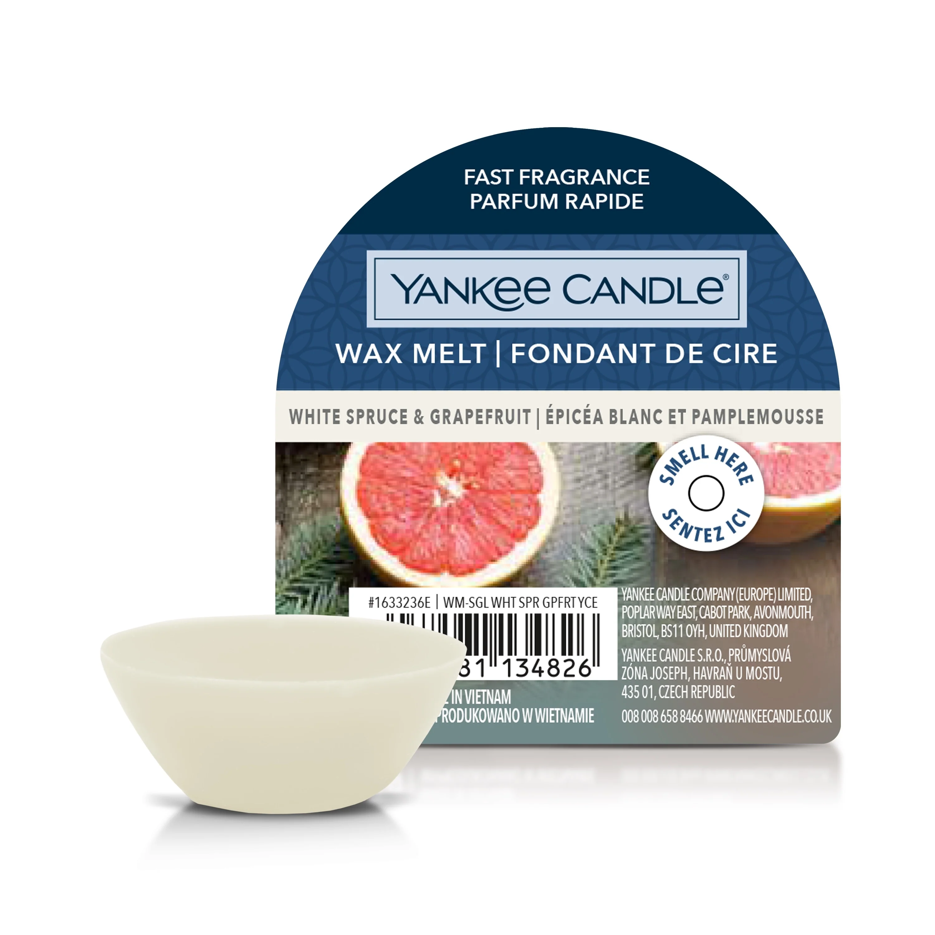 Waxmelts Witte Spar & Grapefruit - Geurkaars