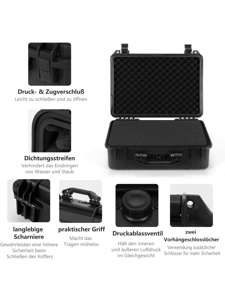 COSTWAY Hartschalen-Kamerakoffer in Schwarz günstig kaufen onesize