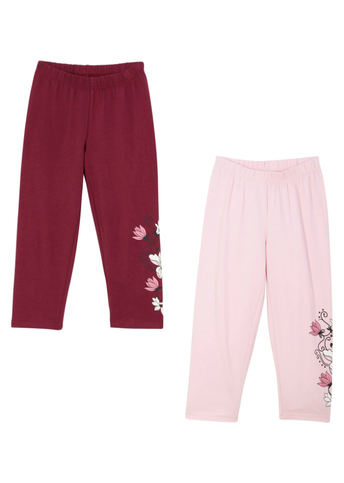 Mädchen 3/4 Leggings mit Bio-Baumwolle (2er Pack)