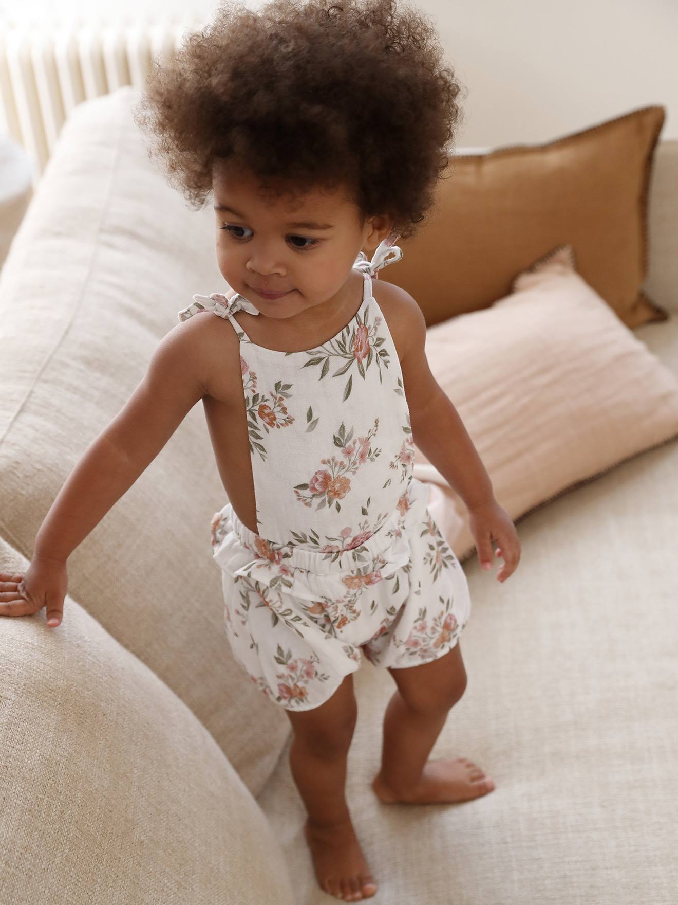 Vertbaudet Mädchen Baby Kurzoverall - weiß