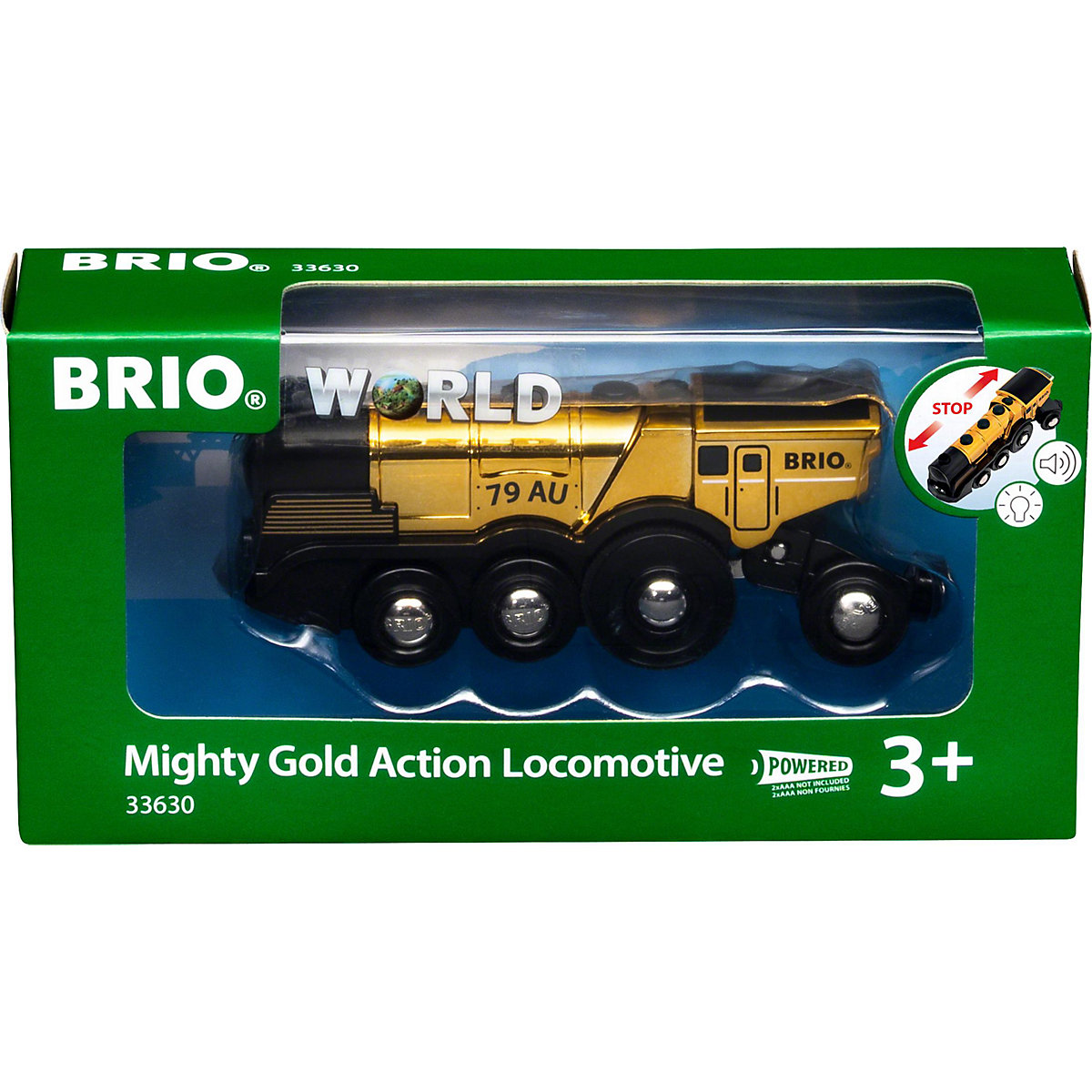 BRIO Goldene Batterielok mit Licht und Sound
