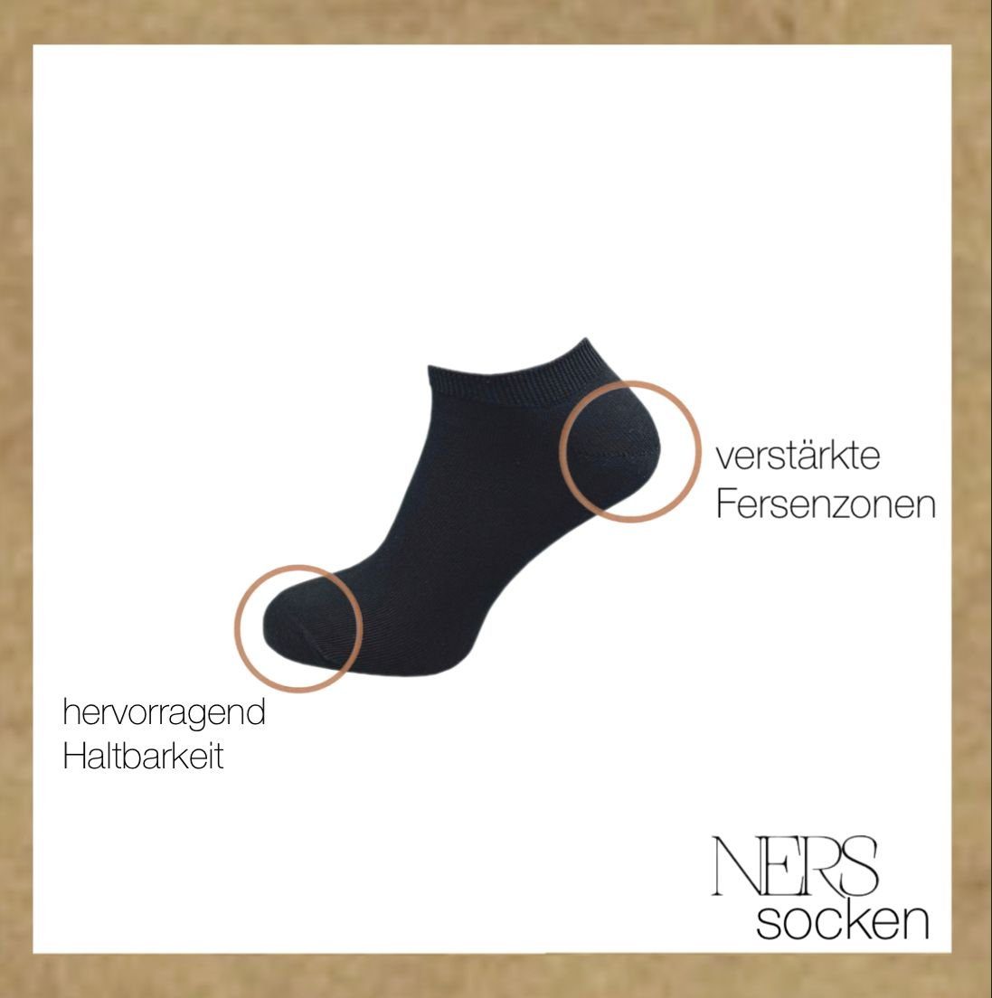 NERS Kurzsocken für Damen und Herren aus Baumwolle (10-Paar) mit Komfortbund