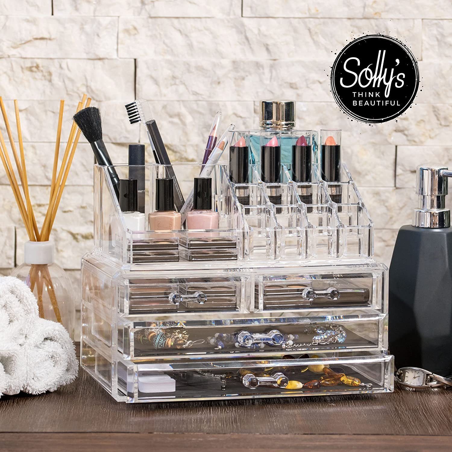 Solly's Schmuckkasten Anna Aufbewahrungsbox für Make-Up/Schmuck, Organizer aus Acryl