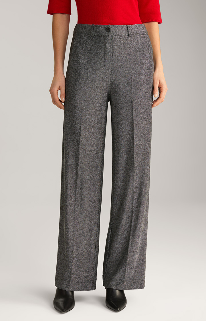 Lurex-Hose in Grau-Glitzer