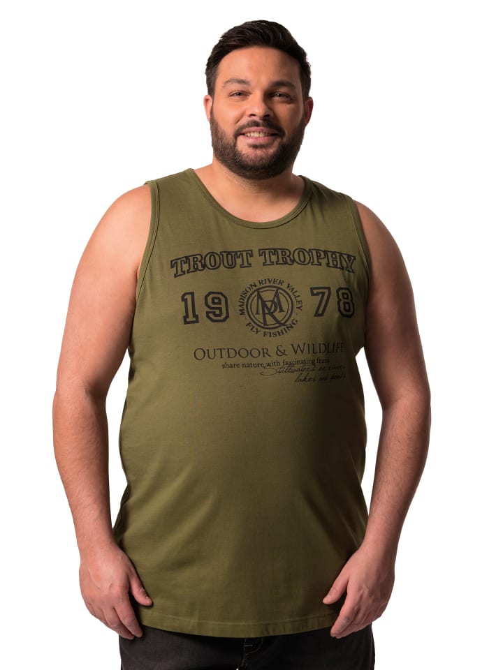 Men Plus Tank Top in dunkles olive günstig kaufen