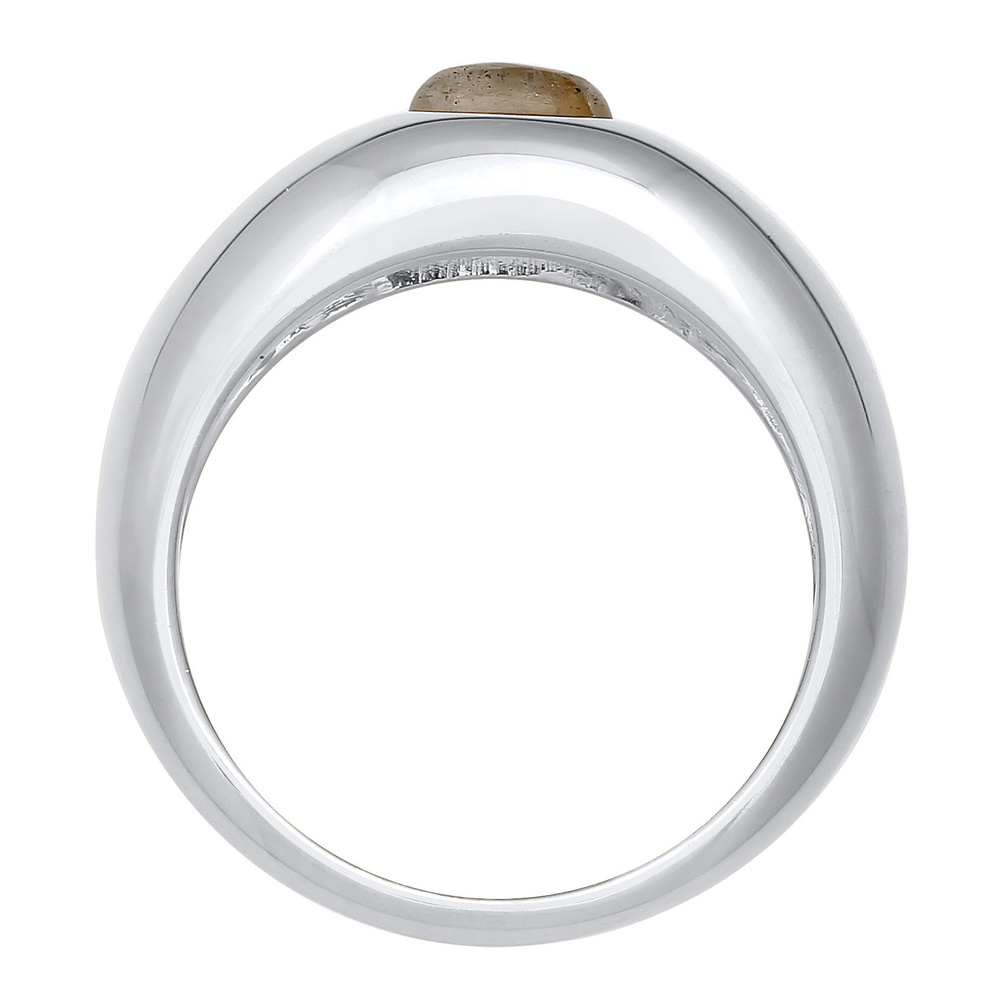 Elli PREMIUM Elli PREMIUM Bague Solitaire Femme Simple avec pierre précieuse Labradorite en ar Bague