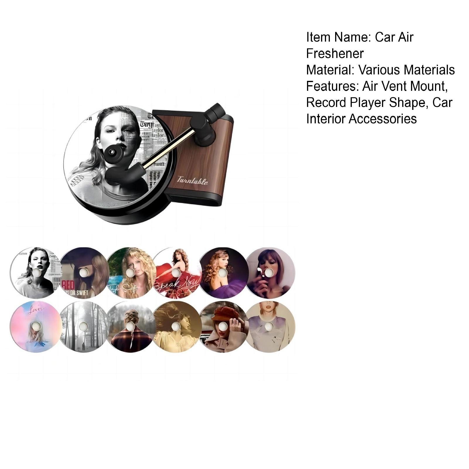 farfi Luftreiniger 12Pcs Auto-Lufterfrischer Fragrance Singer Compact Disc Air Vent Mount, Taylor Swift