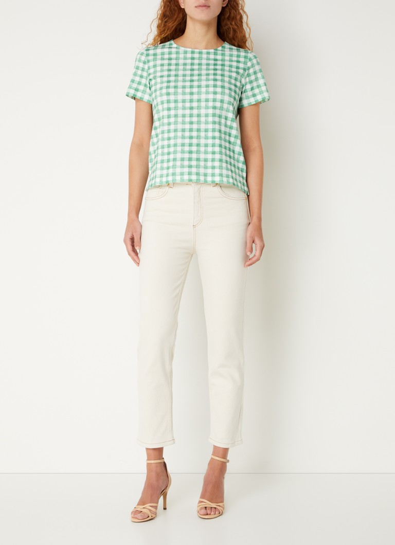 T-shirt a quadri elasticizzata LKBennett Calder