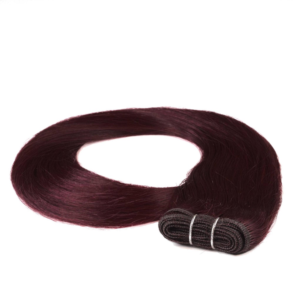 hair2heart Extensions Tissage cheveux naturels #99j Bourgogne 100g extensions
