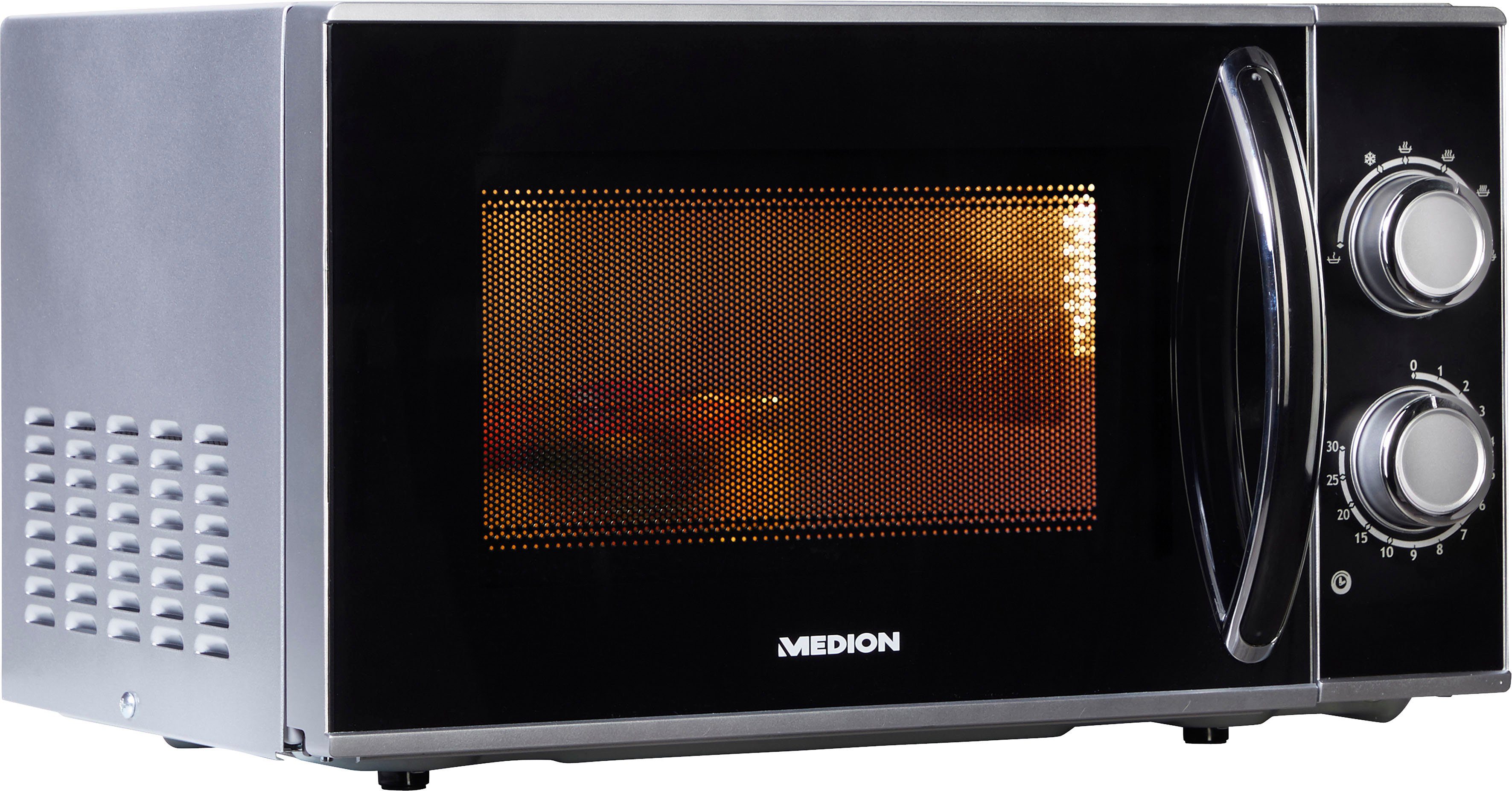 Medion® Mikrowelle MD 15644, Mikrowelle, 17 l, Leistung 700 W, 6 Leistungsstufen, Auftaufunktion