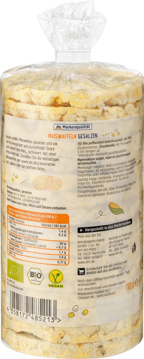 Maiswaffeln, gesalzen, 110 g