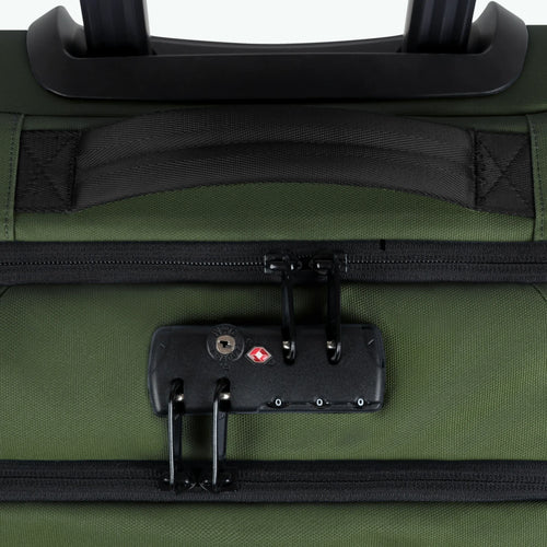 Soft-sided 2-wheel suitcase, large Coromandel leather, khaki