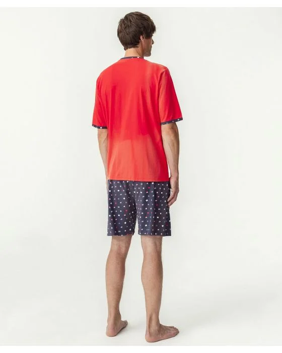 Pyjashort col V en maille jersey