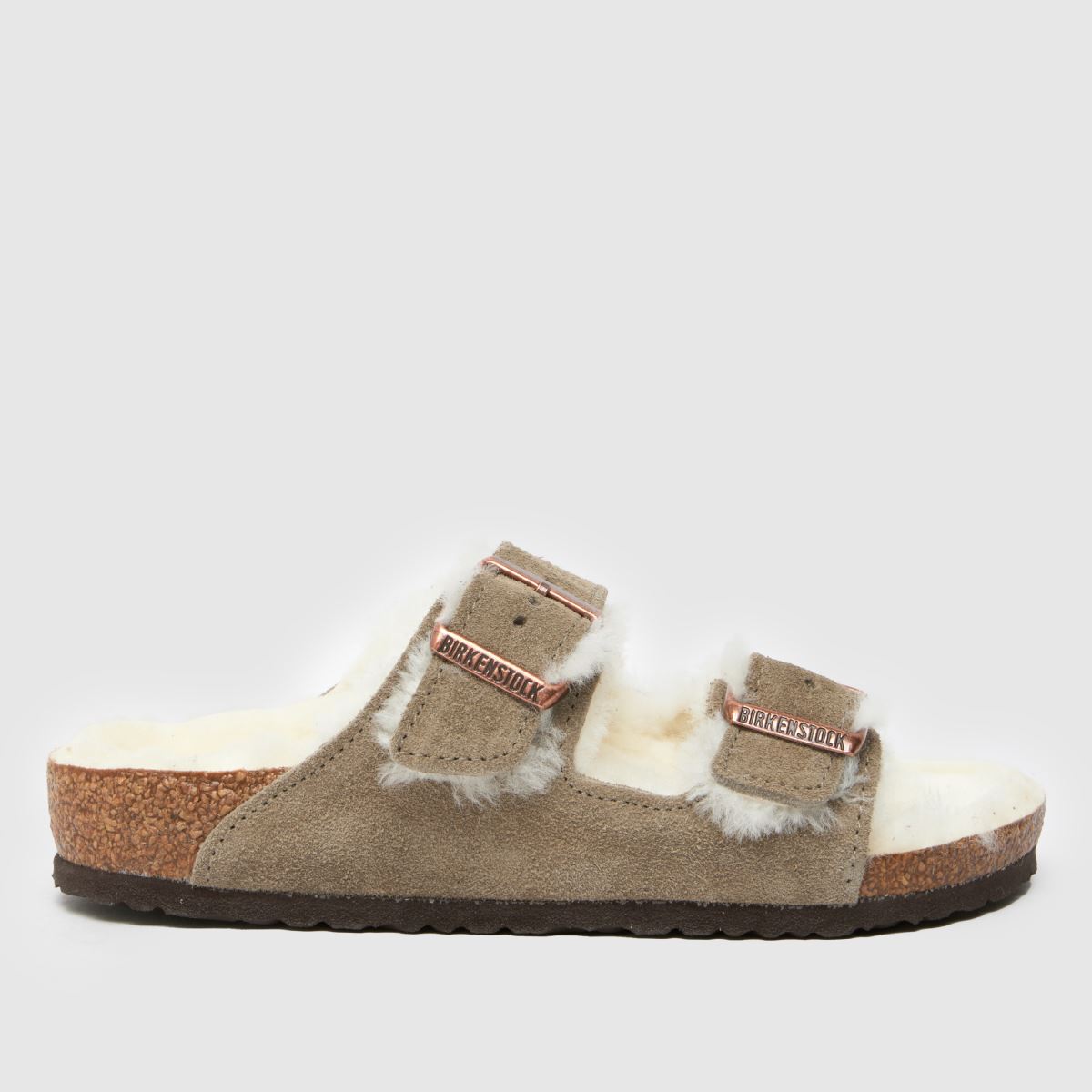BIRKENSTOCK taupe arizonai báránybőr gyerek szandál