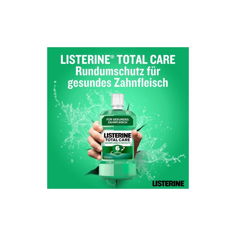 Listerine Mundwasser, Total Care Zahnfleisch-Schutz (500 ml), schützende Mundspülung