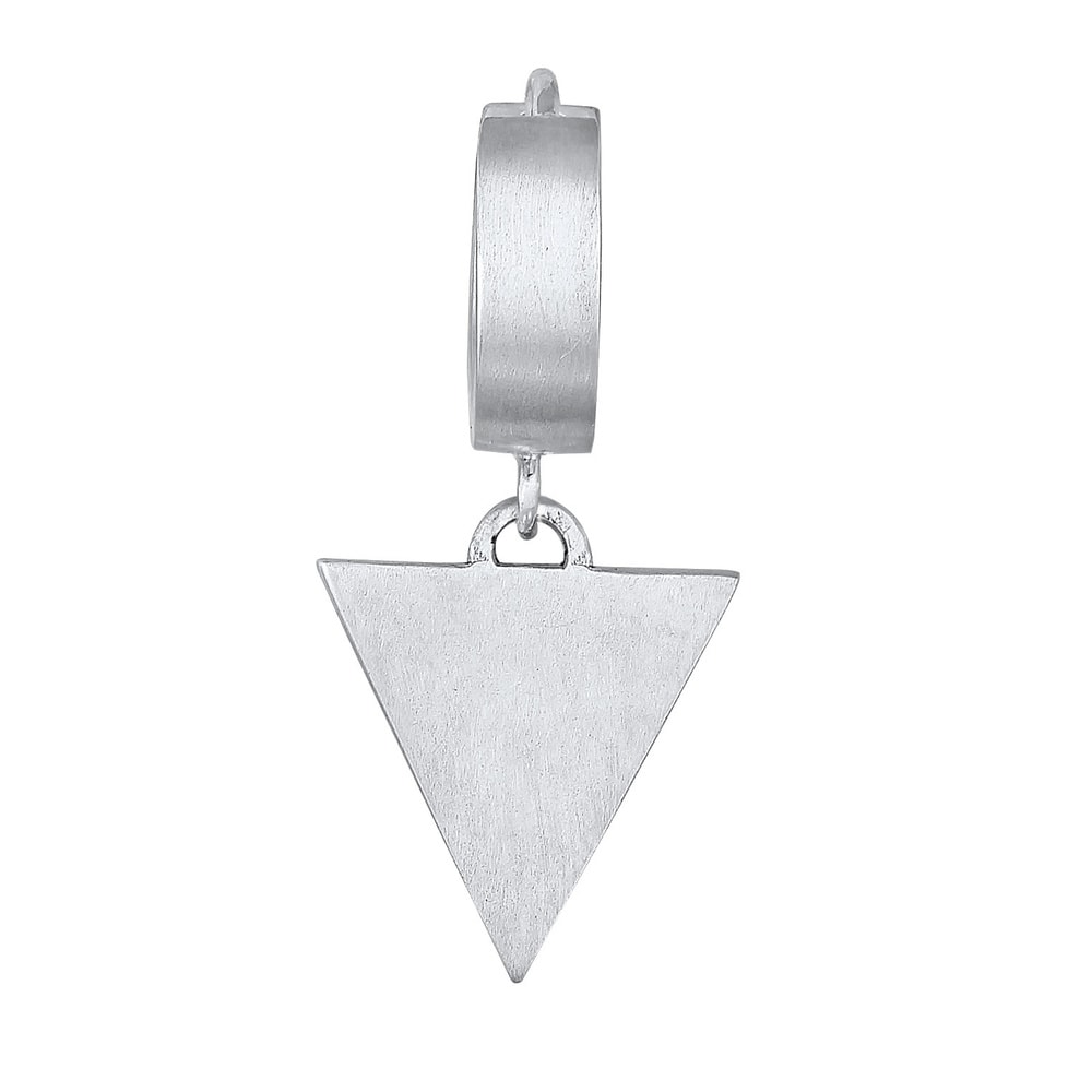 KUZZOI KUZZOI Boucles d'Oreilles Hommes Créole Triangle Mat pièce unique en argent sterl Boucles d'oreilles