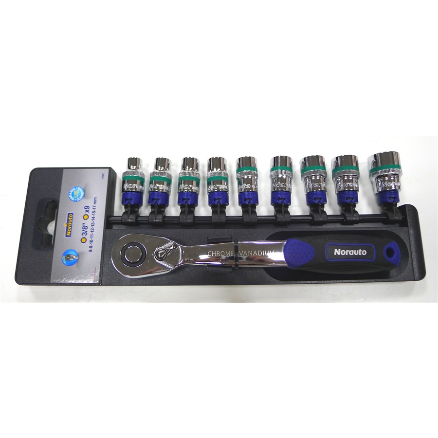 Stecknuss-Kasten für 3/8" Zoll Ratsche, von Norauto, 9-tlg - ATU