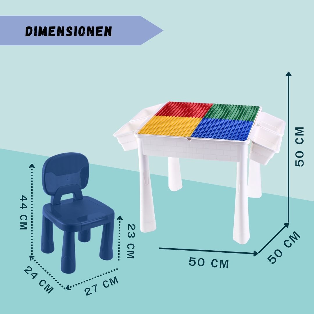 Coemo Bau- und Spieltisch Sascha inklusive Stuhl - Mal- und Wasserspieltisch