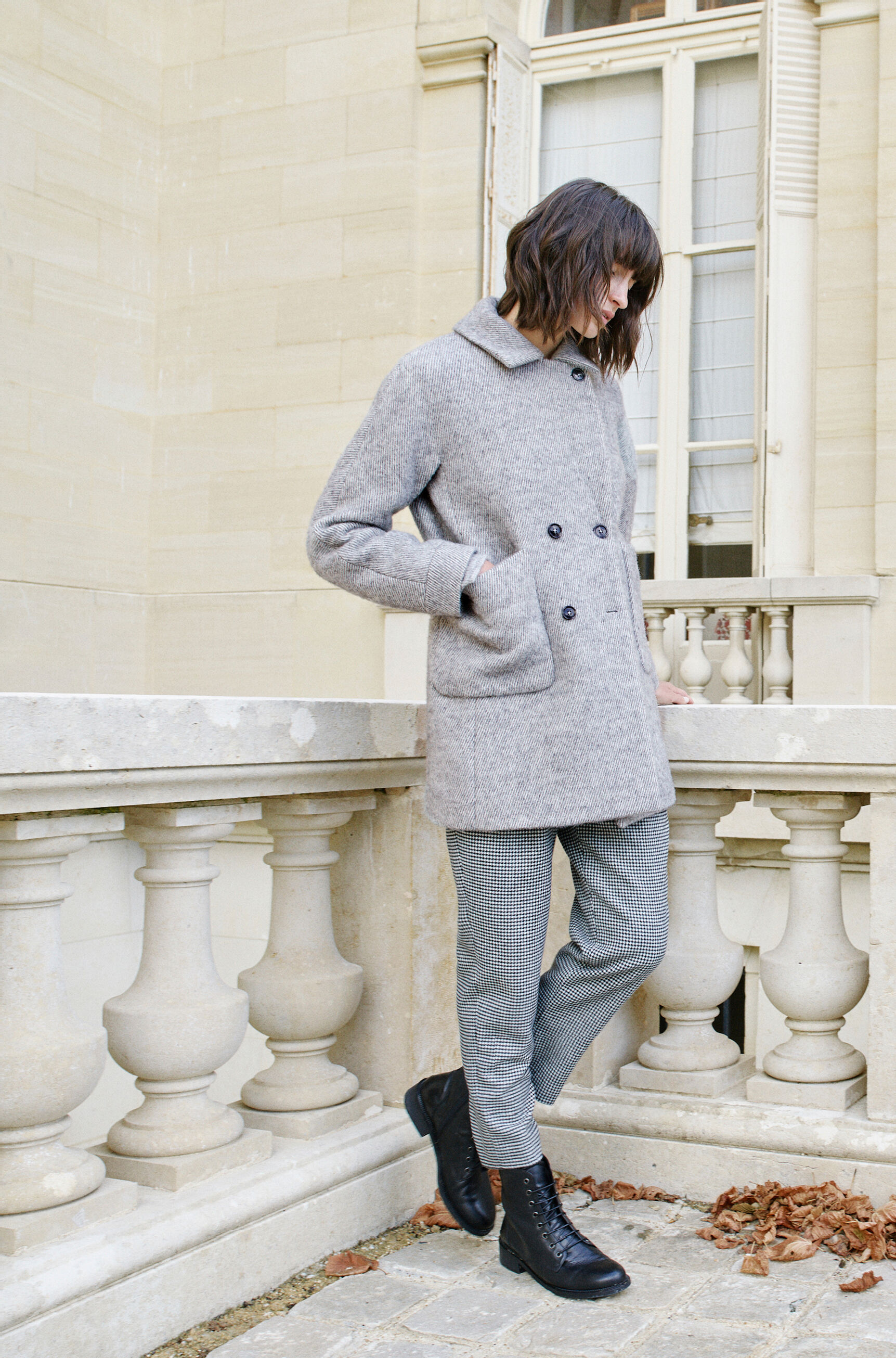 manteau ferdinand gris clair femme