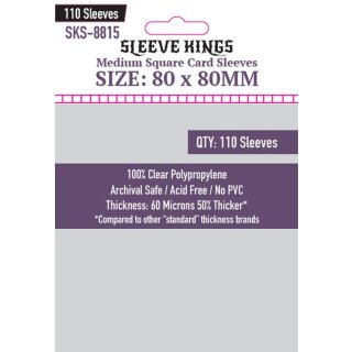 Sleeve Kings Medium Square Card Sleeves (80x80mm) (110 Stück)
