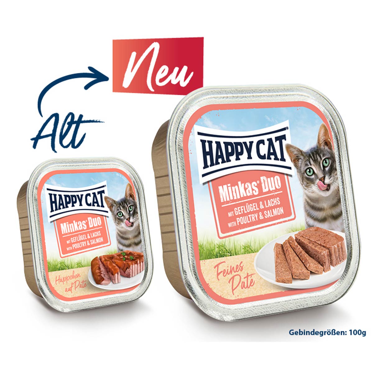 Happy Cat Minkas Duo Geflügel & Lachs Paté kaufen bei ZooRoyal