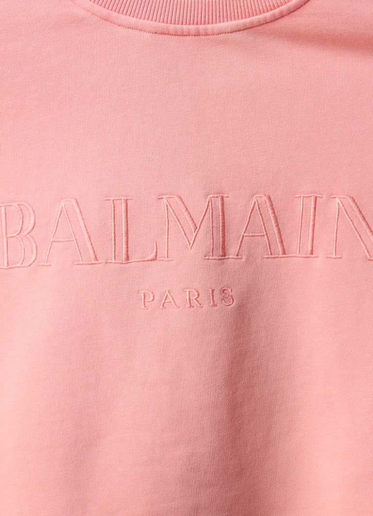 Krátký svetr Balmain s výšivkou loga