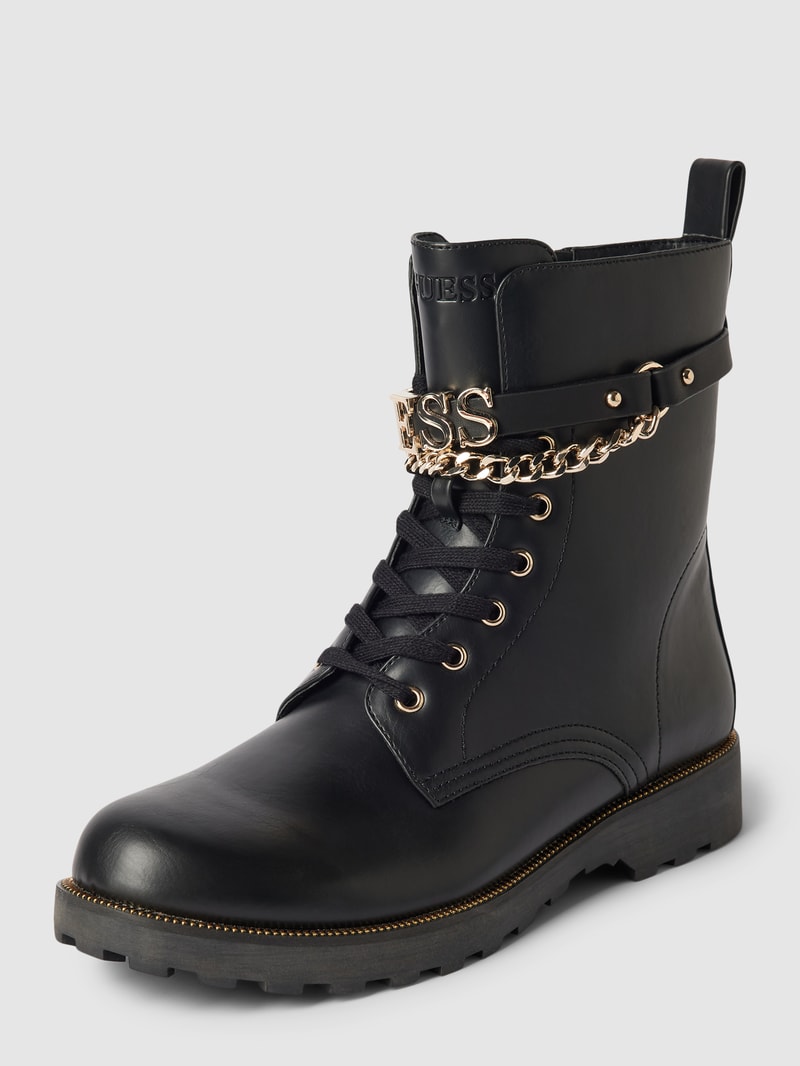 Boots mit Kettendetail Modell 'NINA' in schwarz
