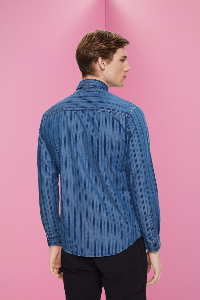 Schmal geschnittenes Jeanshemd mit Streifen