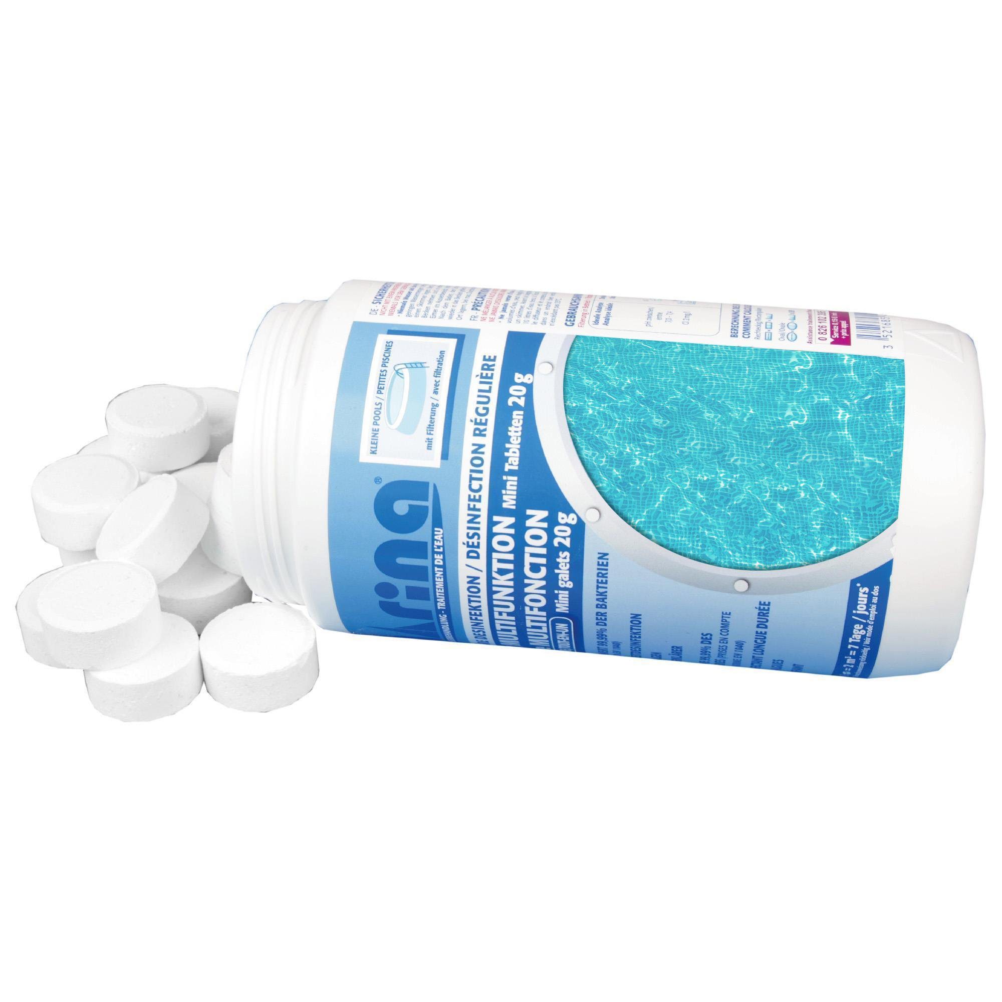 Marina Poolpflege Multitabs 20g - Multifunktion 5 in 1, (60 x 20g Tabs), Chlortabletten für kleine/mittlere Pools (1x 1,2kg)