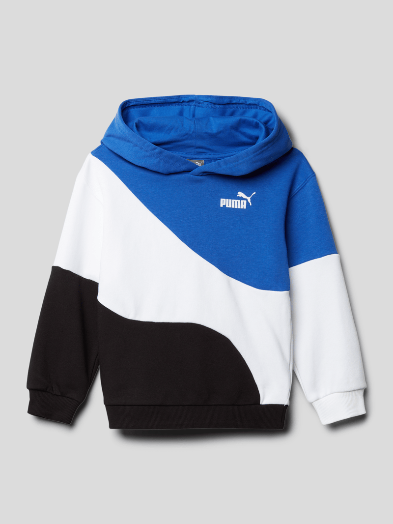 Hoodie mit Label-Print Modell 'POWER CAT' in royalblau
