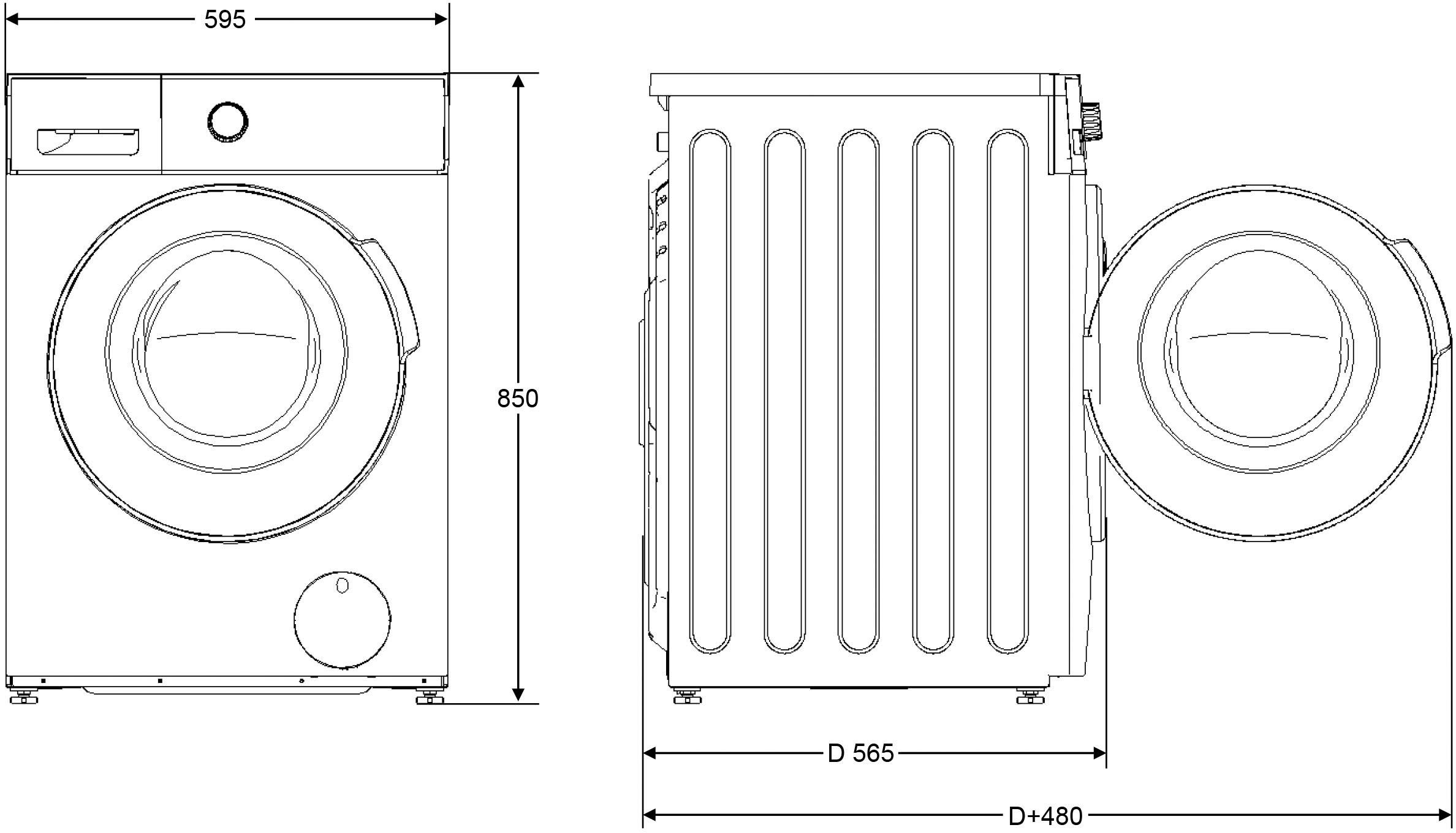 Hanseatic Waschmaschine HWMB814C, 8 kg, 1400 U/min, Startzeitvorwahl, Kurzprogramme