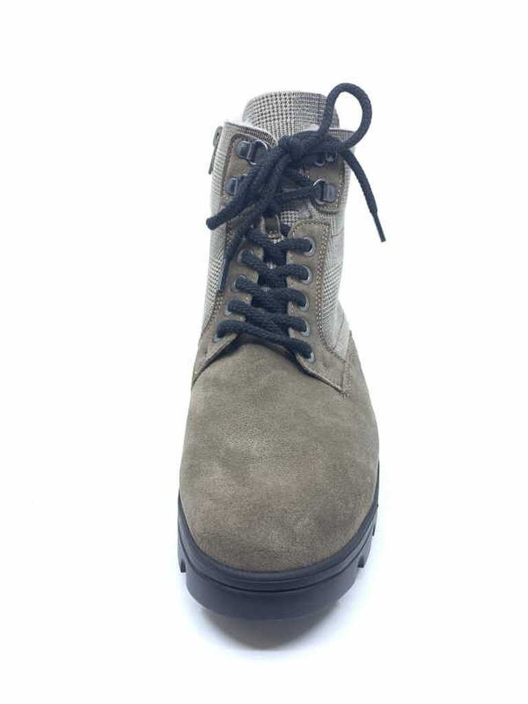 WALDLÄUFER Schnür-Stiefeletten braun VELOUR DOUBLEFACE-KARO