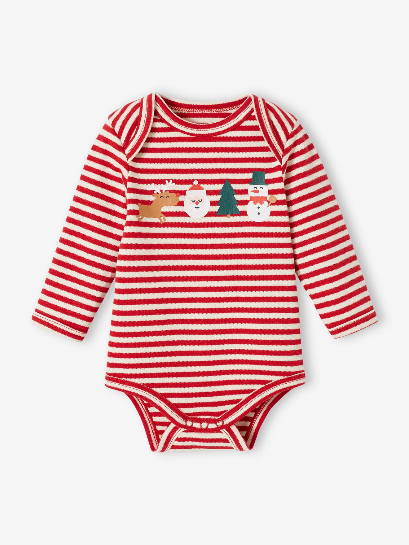 Vertbaudet 2er-Pack Baby Weihnachts-Bodys Oeko-Tex - rot
