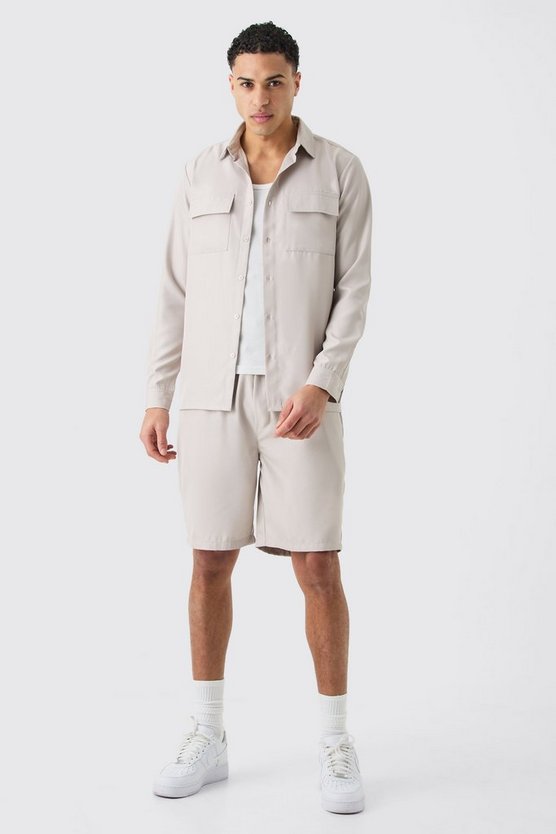 Weiches Twill Overshirt und Shorts