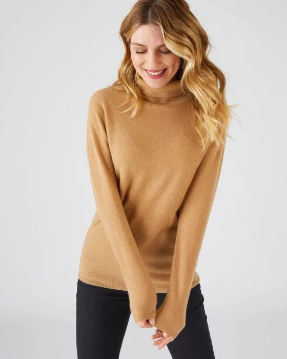 Pull col roulé en pur cachemire