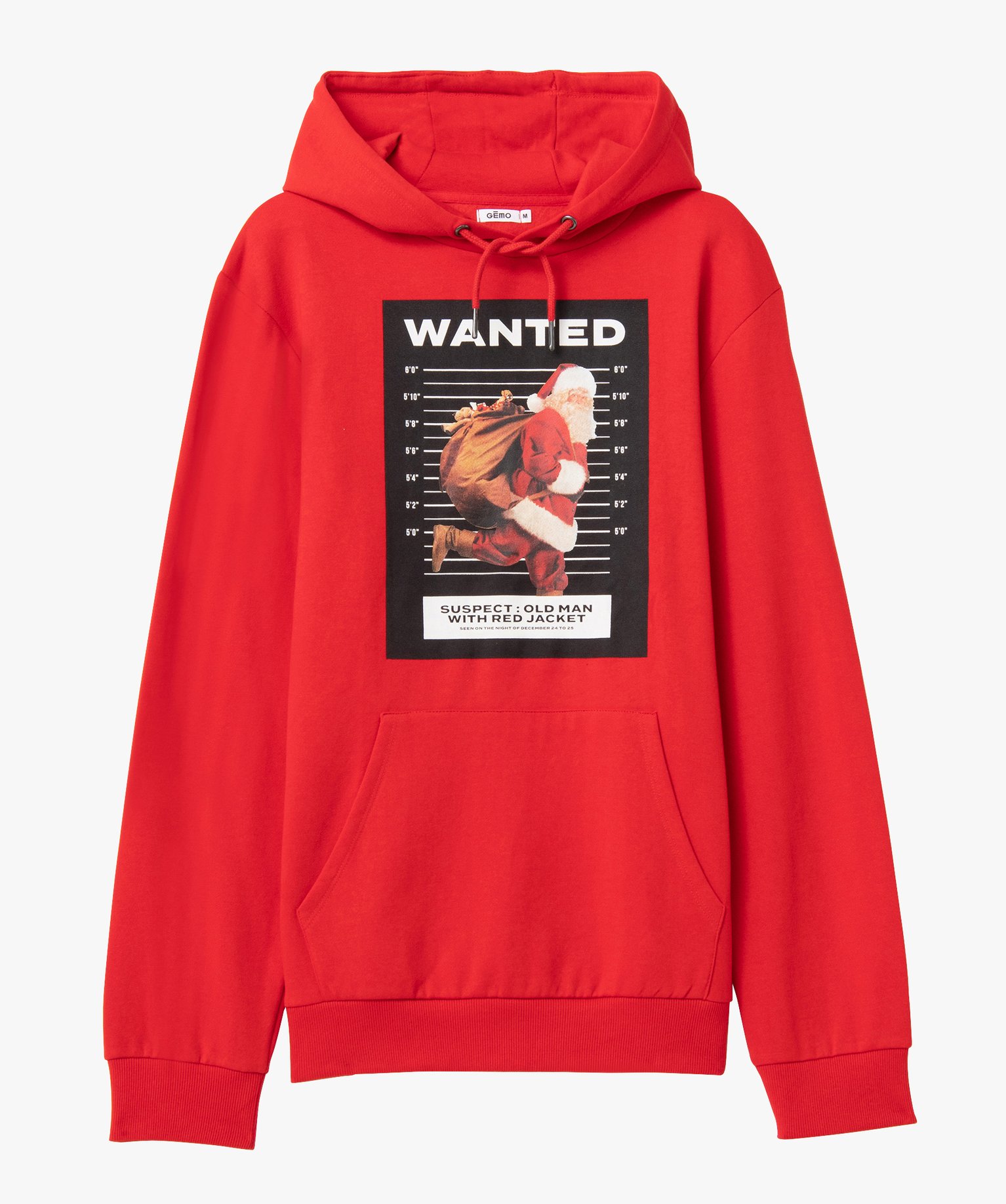 Sweat homme à capuche spécial Nol rouge | GEMO