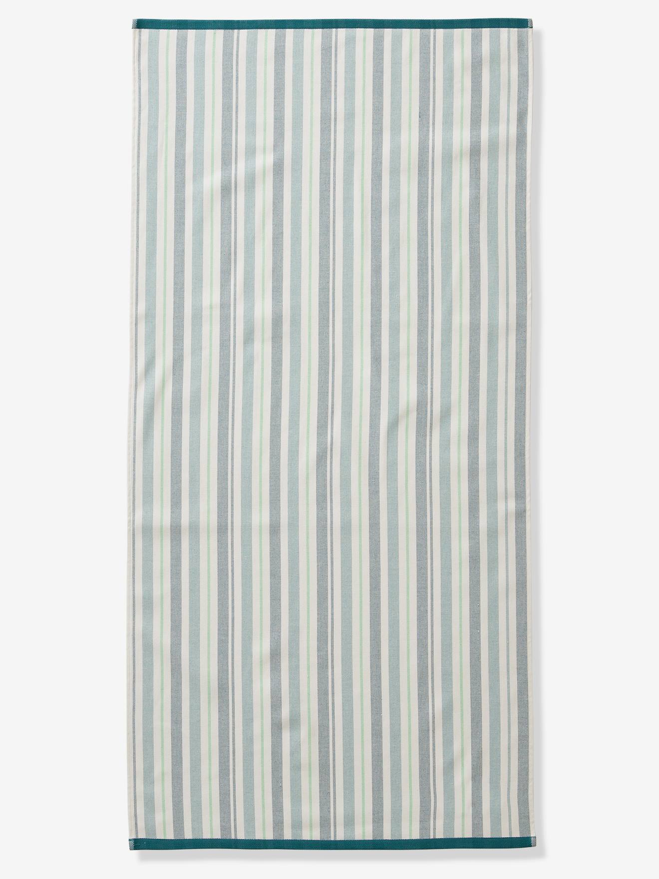 Serviette de plage / de bain fouta personnalisable rayé bleu