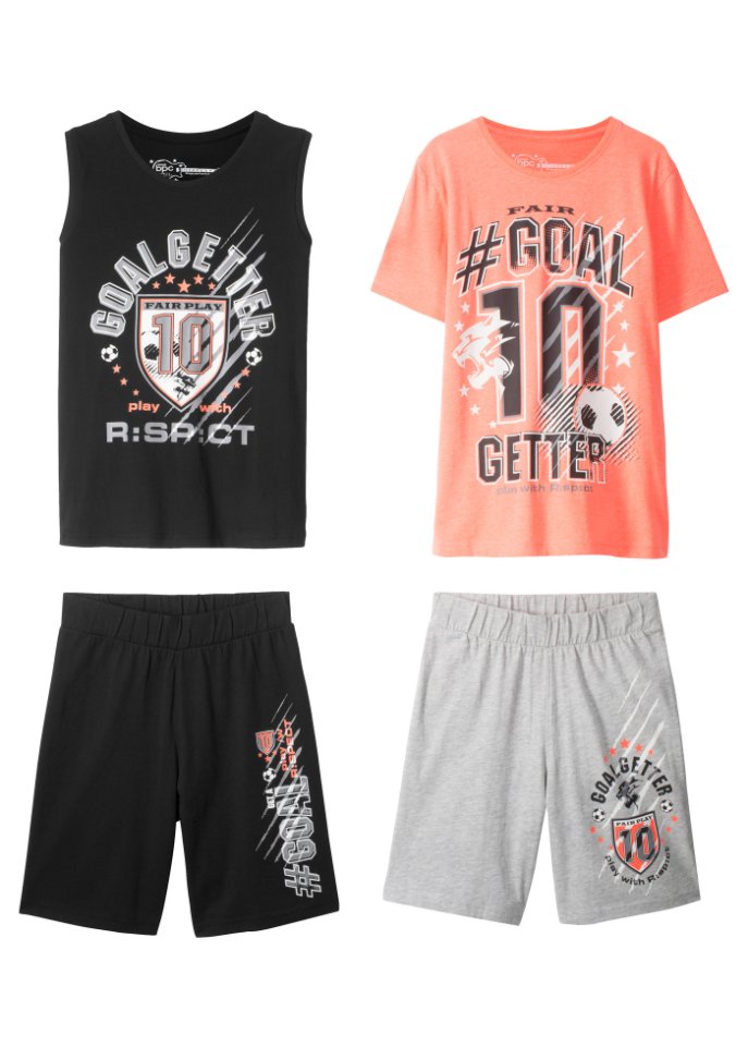 Jungen T-Shirt + Tanktop + Bermudas (4-tlg. Set)
