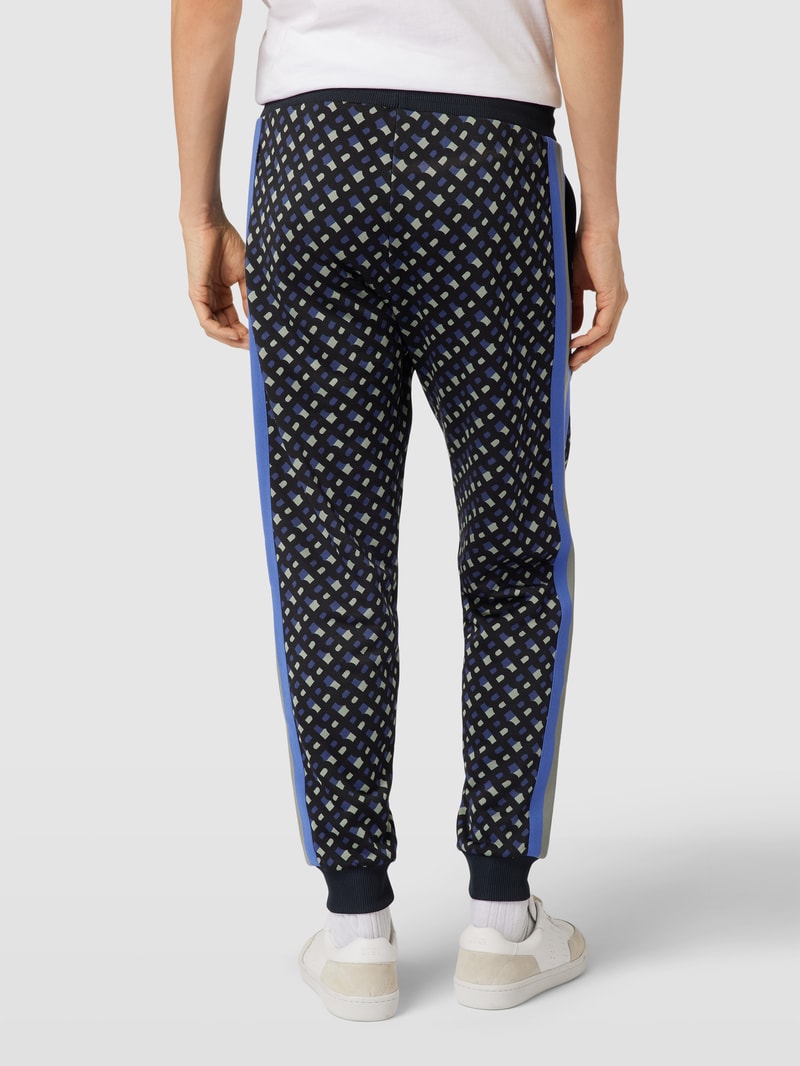 Sweatpants mit Allover-Muster Modell 'Lammont' in blau