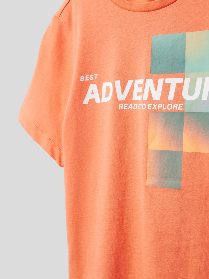 T-Shirt mit Statement-Print in orange