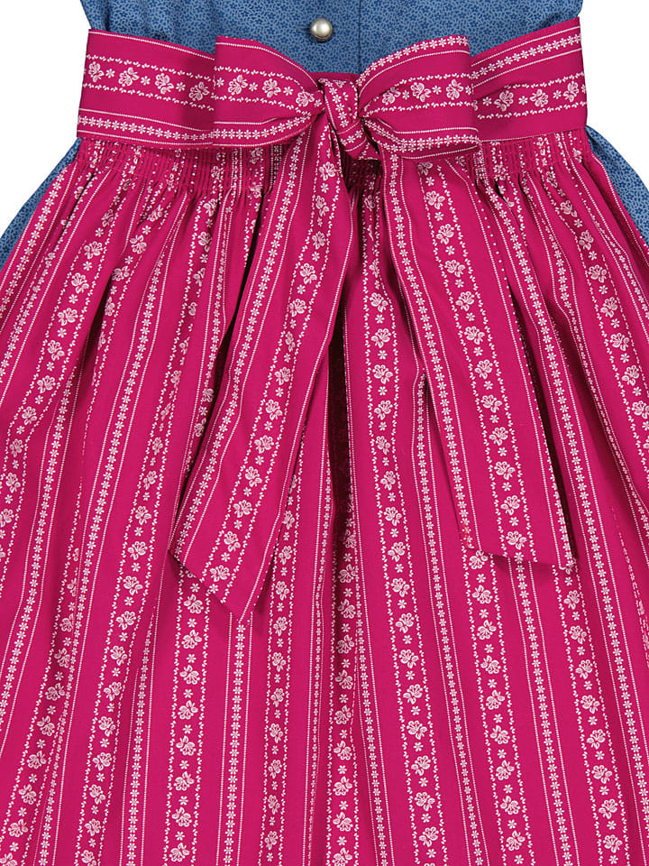 Turi Landhaus Dirndl in Blau/ Pink günstig kaufen