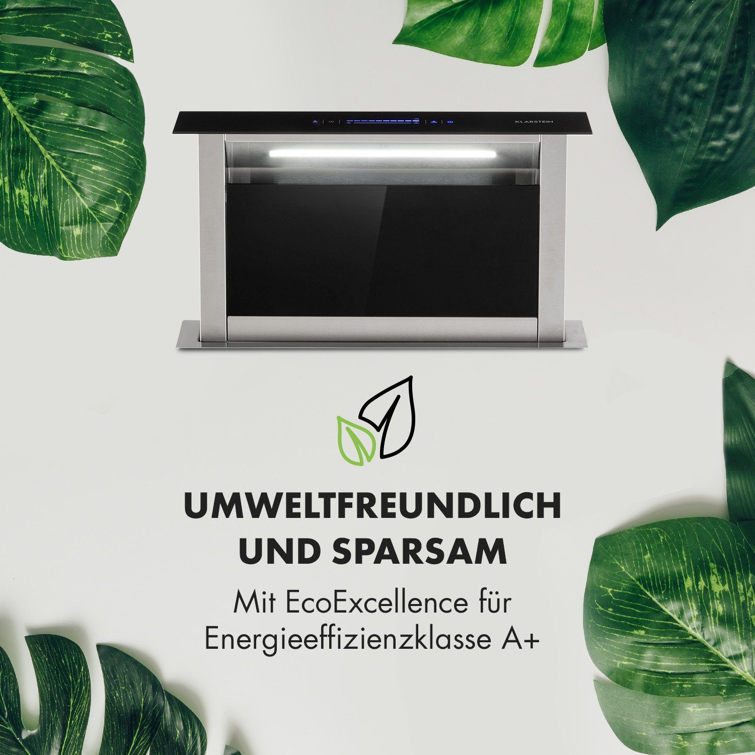 Klarstein Deckenhaube Serie CGCH3-Royal-FlushEco Royal Flush Eco, Tischabzugshaube Kochfeld Dunstabzugshaube Umluft Abluft Einbau