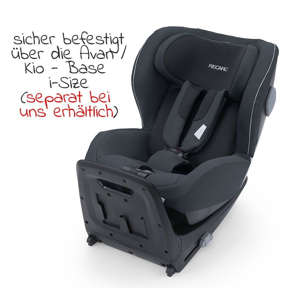 RECARO Autokindersitz Kio - Prime - Mat Black, bis: 18 kg, Kinder Autositz i-Size 60 cm - 105 cm / 3 Monate bis 4 Jahre