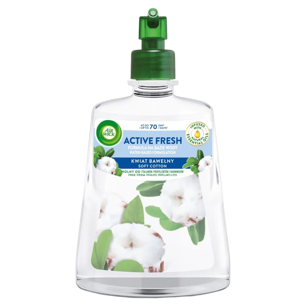 Air Wick Active Fresh medvilnės žiedų papildymas