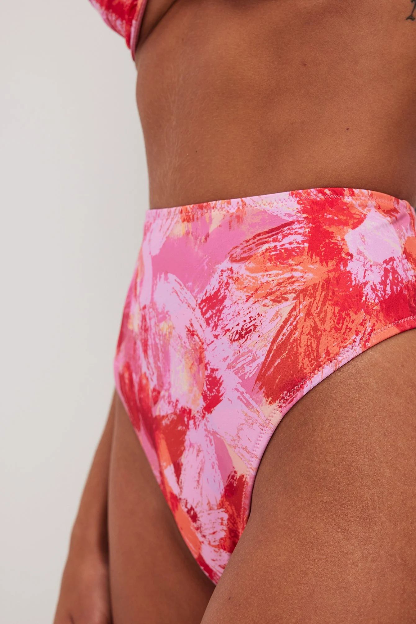 Hohe Taille Bikini-Unterteil