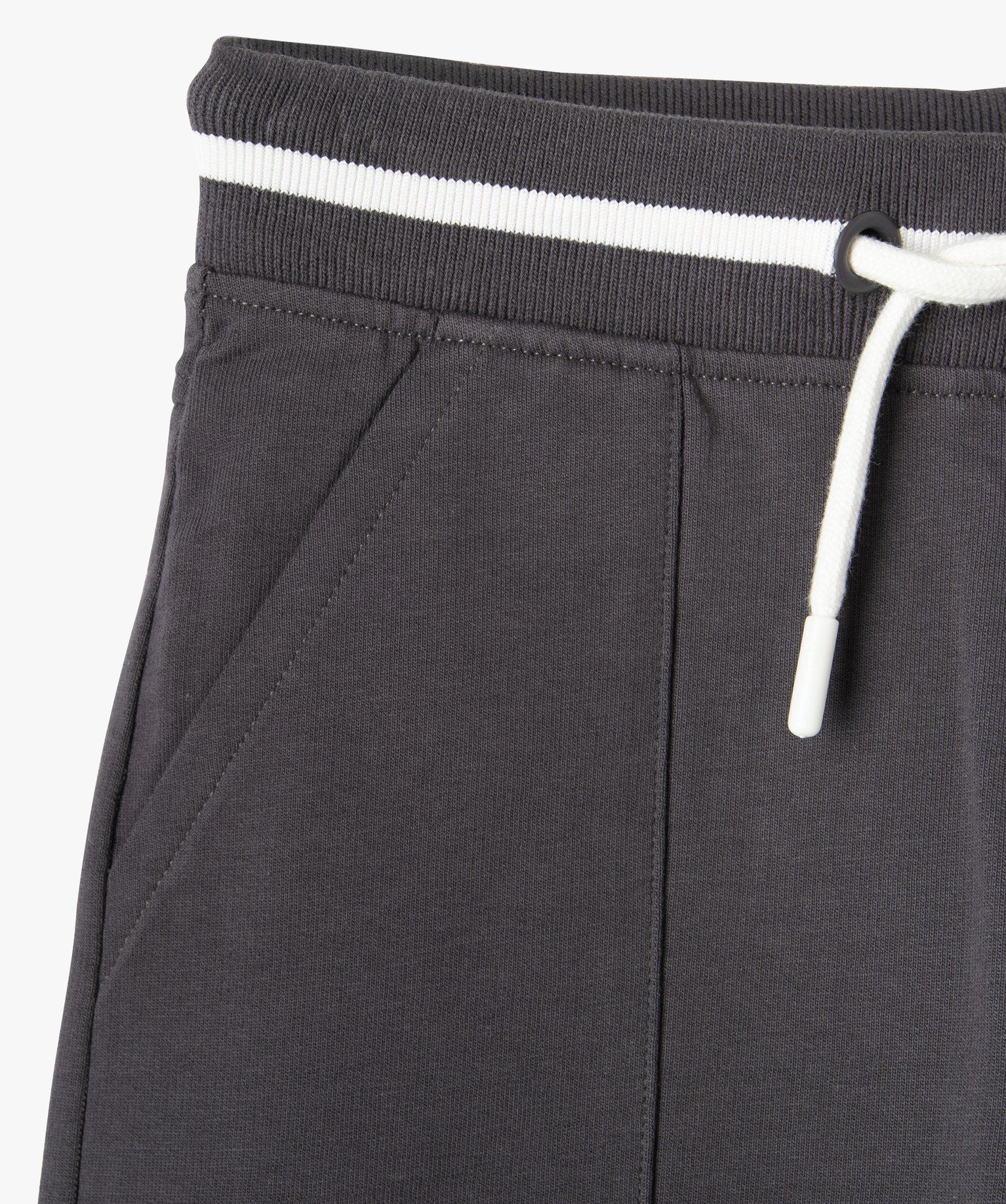 Bermuda en maille avec ceinture bicolore Garçon gris | GEMO