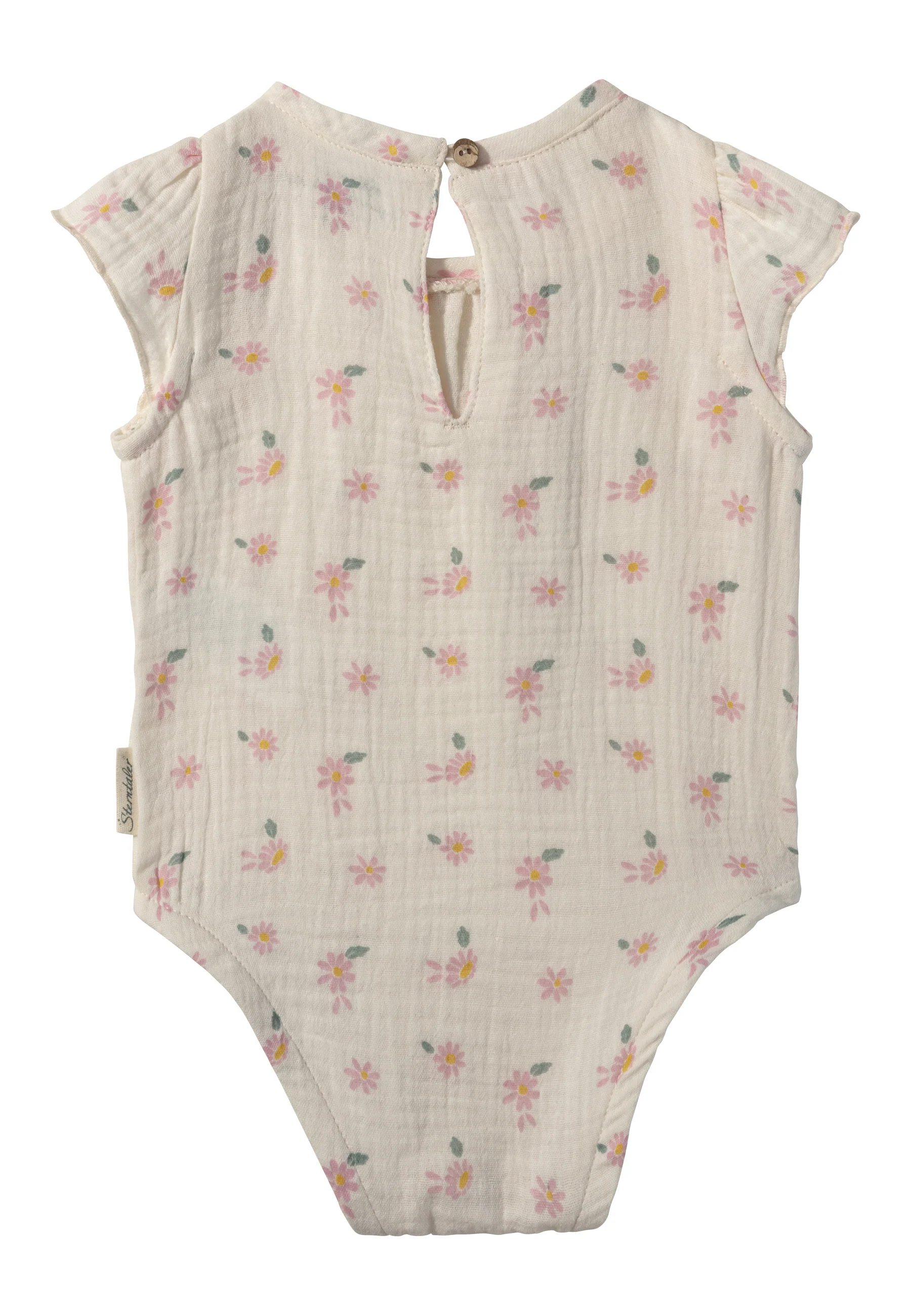 Baby Body bedruckt mit Gänseblümchen in ecru