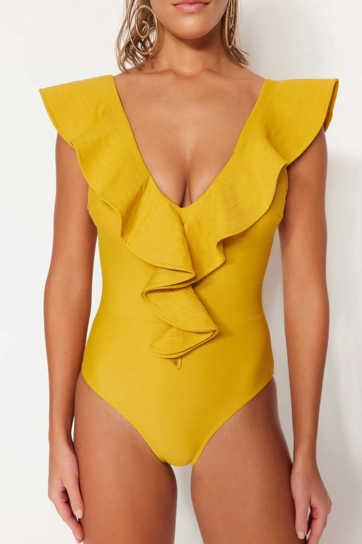 Trendyol Collection  Badeanzug - Gelb - Unifarben