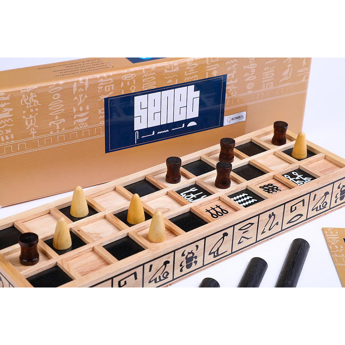 Senet - Das Brettspiel der Pharaonen, ein ägyptisches Würfelspiel aus Holz
