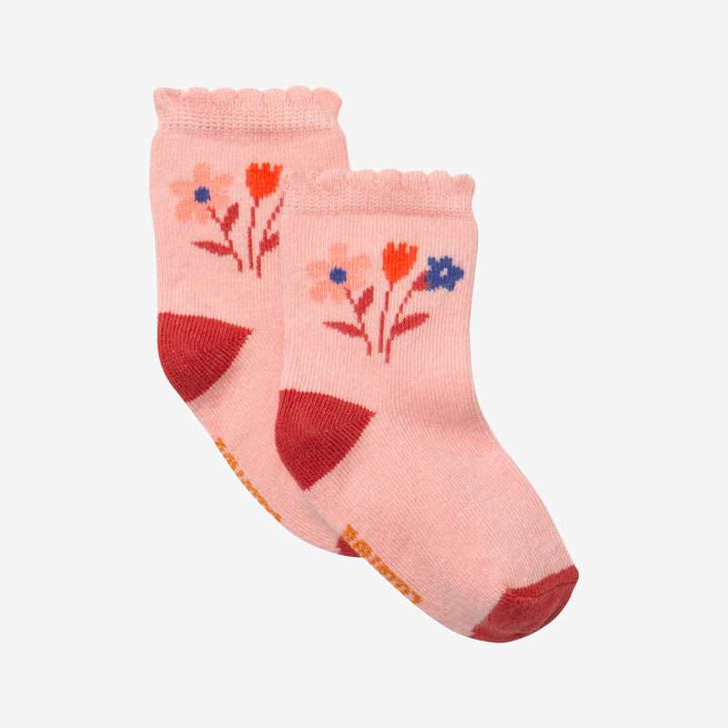 Chaussettes bébé fille jacquard herbier roses Catimini